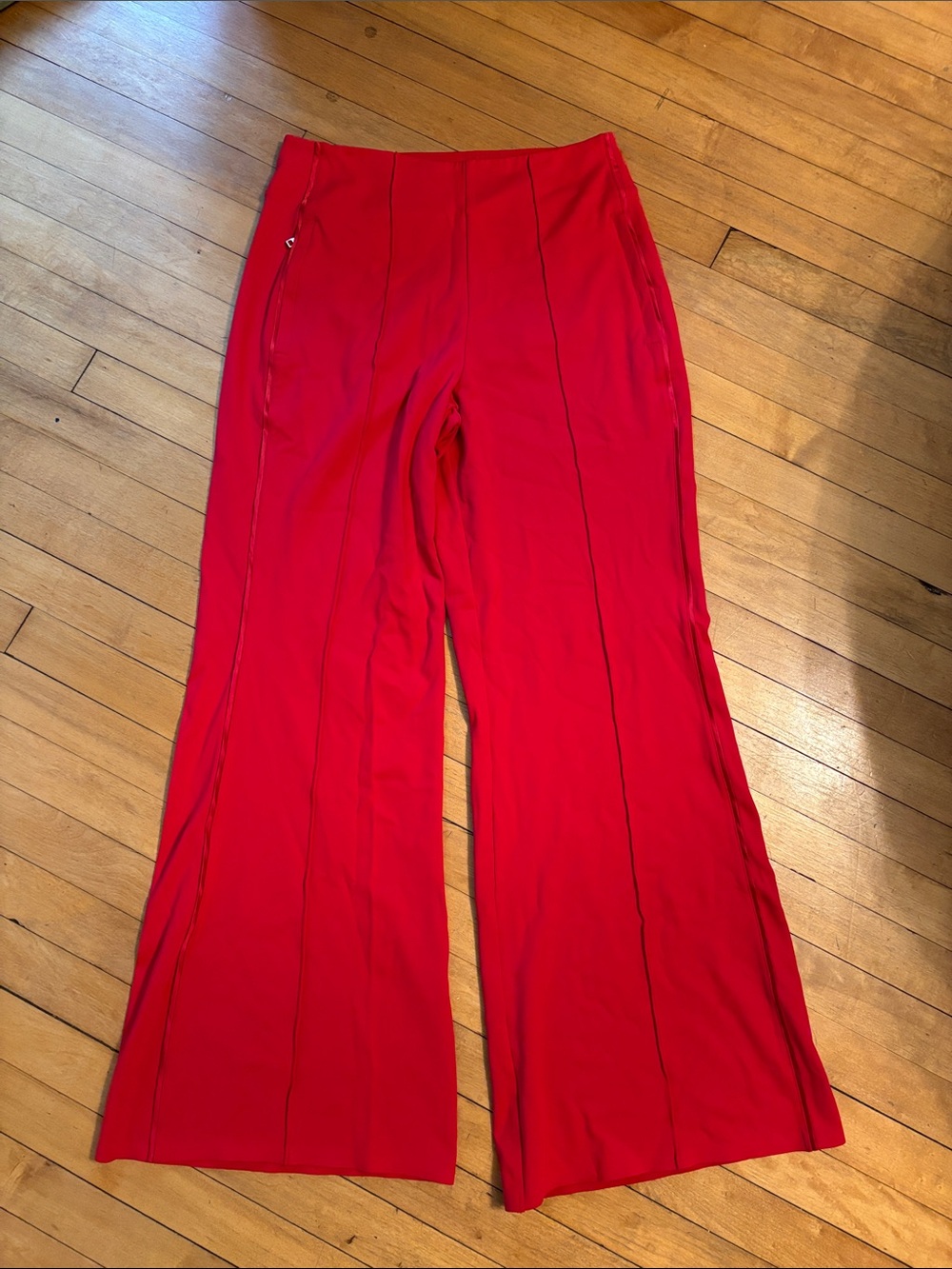 Athleta Bold Red Wide-Leg Seam-Detail Pants